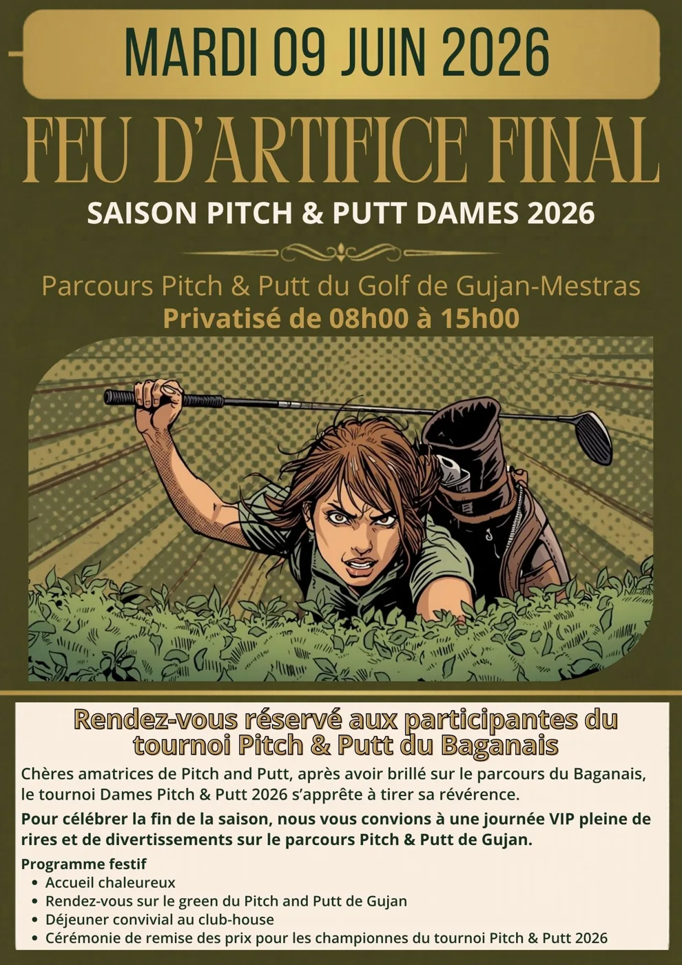 Affiche de la journée de clôture Pitch & Putt Dames 2026